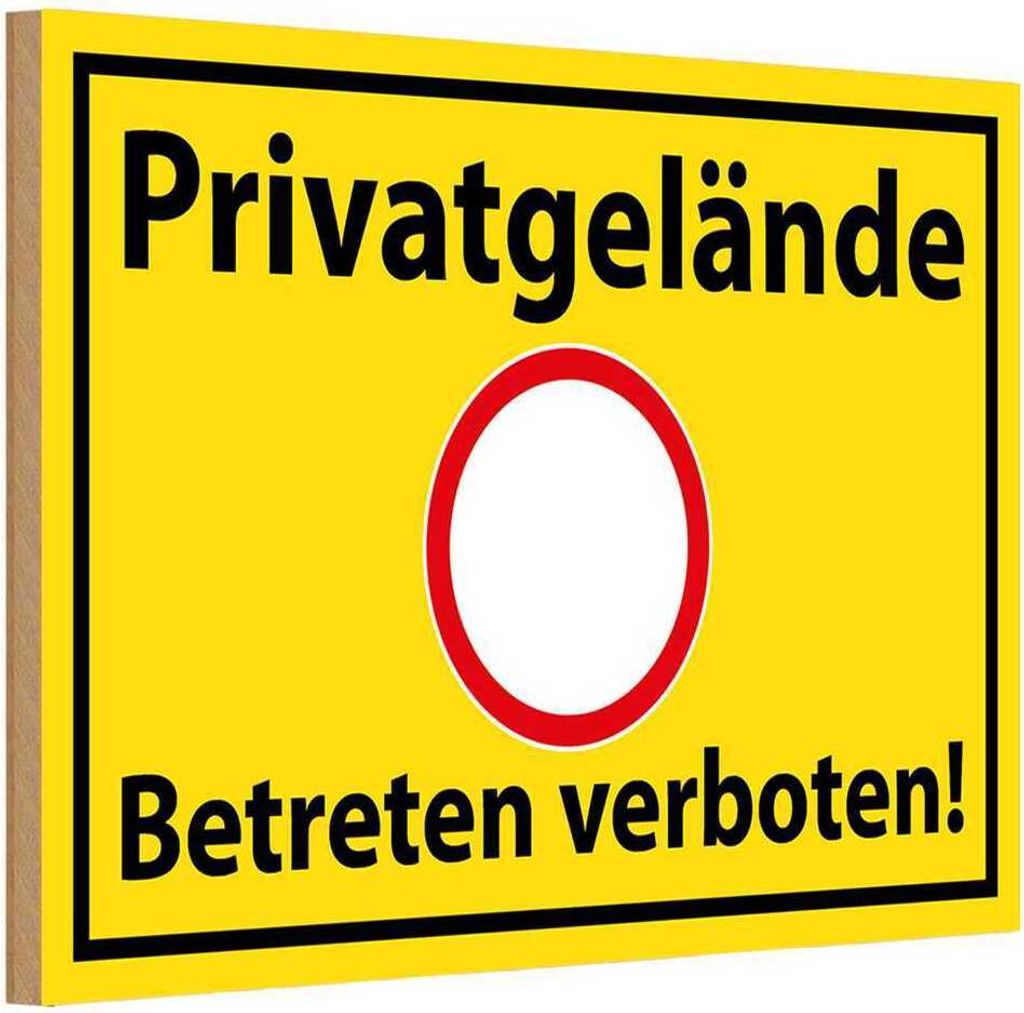 vianmo Holzschild 20x30 cm Privatgelände Betreten Verboten Warnschild Hinweisschild