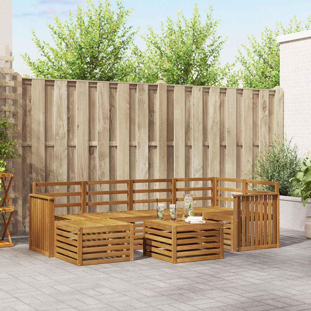 "Neues Produkt" Sofagarnituren - CLORIS - Terrassen-Sofa - Natur Massivholz Akazie - Modern Gartensofas V2075