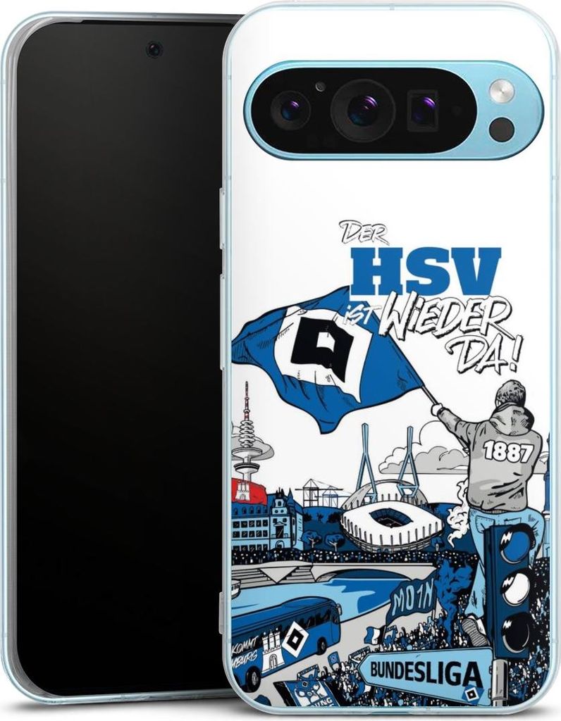 DeinDesign Handyhülle für Google Pixel 9 Pro XL Silikon Hülle Case Smartphone Schutzhülle Aufstieg Hamburger SV Offizielles Lizenzprodukt