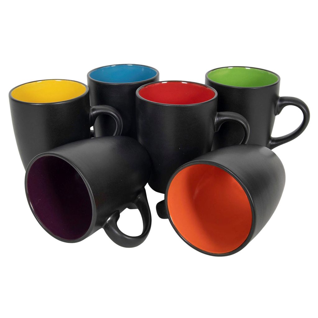 Ensemble de 6 tasses à café noires mates à l'intérieur Image du produit 