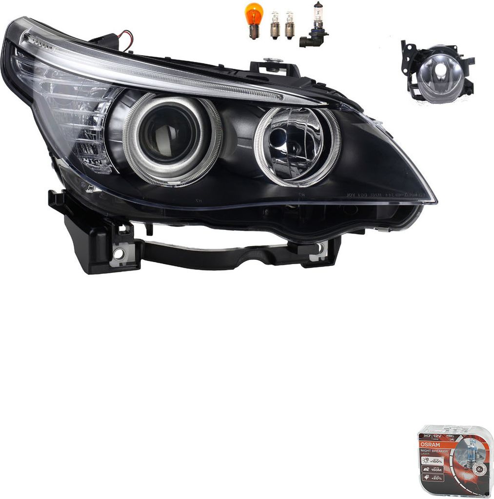 Johns, Scheinwerfer + Osram Night Breaker Laser passend für BMW 5er E60 E61 04/07-03/10R 63127177728 63177897188 7897188
