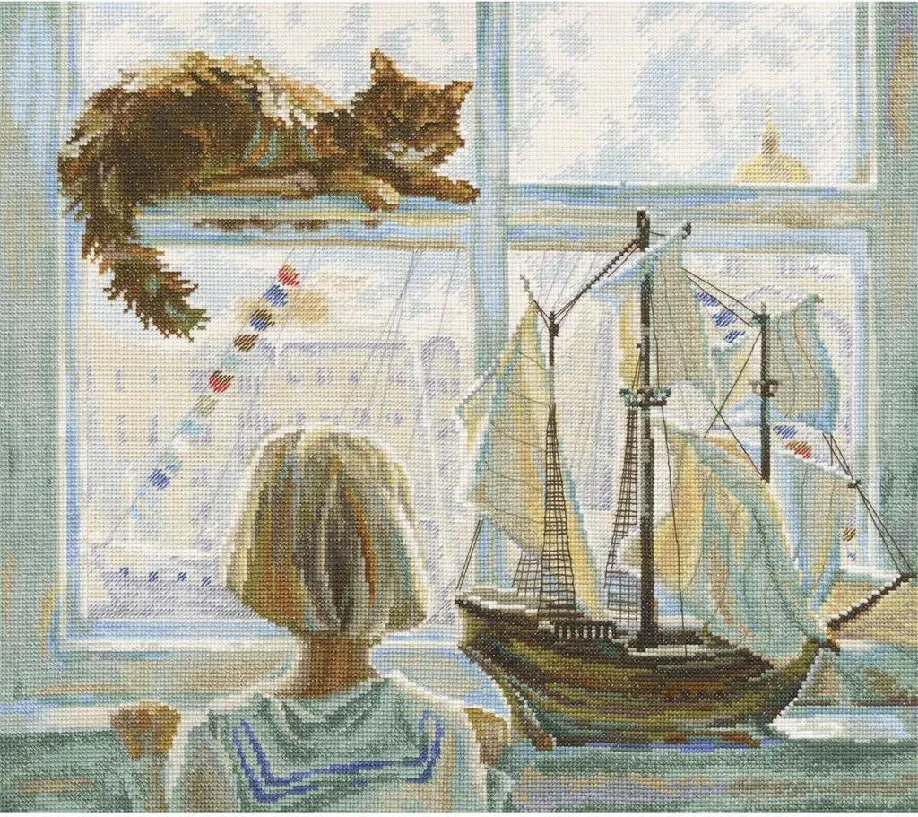 Kit point de croix RTO Rêves de mer paysage marin complet 40x36cm
