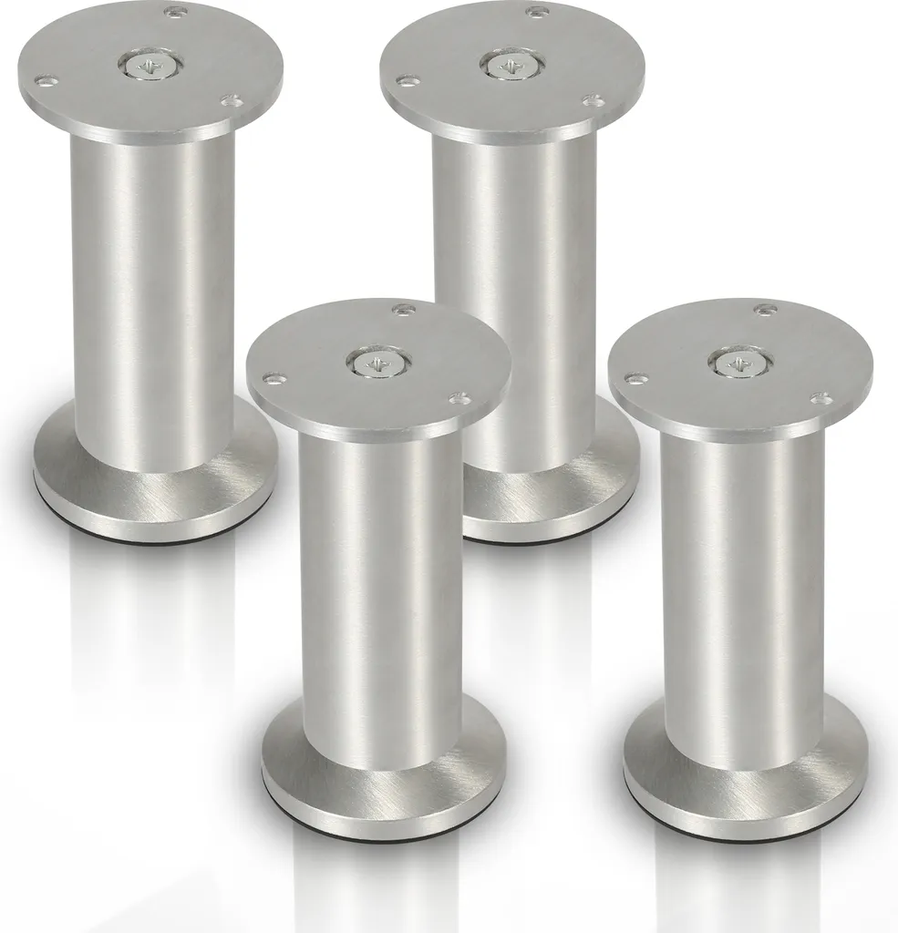 Set di 12 gambe per mobili Clanmacy Gambe per tavoli Piedi per piedistalli Piedi per tavoli Mobili in lega di alluminio，Altezza: 100 mm