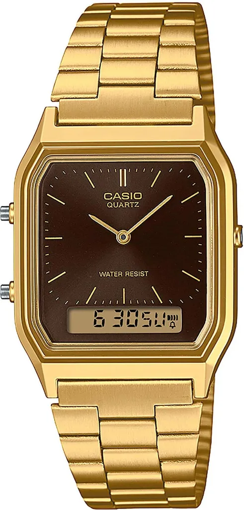 Casio AQ-230GA-5AMQYES Edgy: Orologio Ana-Digi Oro Precisione