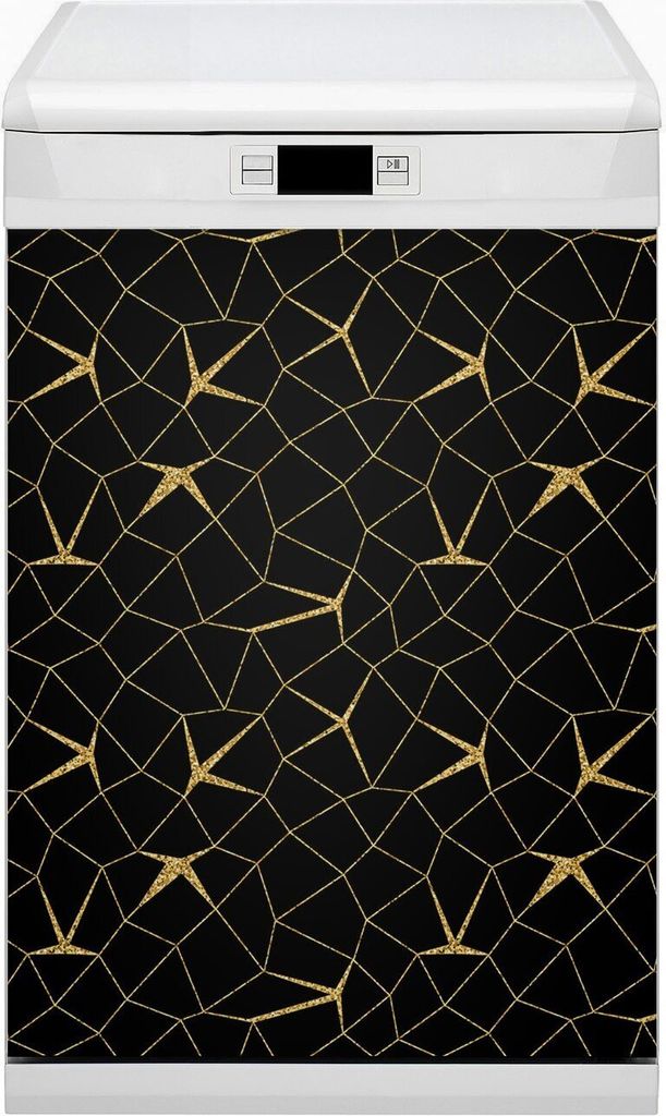Magnet für Spülmaschine Abwaschbar 45x80 cm Magnet für Spülmaschine Magnetmatte Nachbildung - Mosaikgold und Schwarz