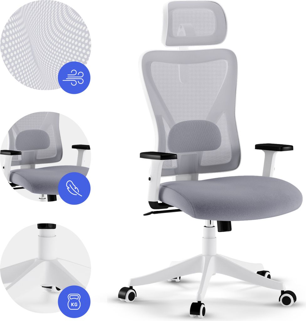 SENSE7 TONE Ergonomická kancelářská židle, bílá, s Obrázek produktu 