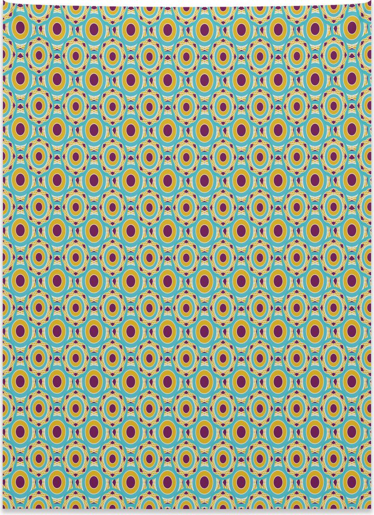 Abakuhaus Abstrakt Wandteppich, aus Weiches Mikrofaser Stoff Kein Verblassen Klare Farben Waschbar, 110 x 150 cm, Dunkel Magenta Braun Gelb Türkis