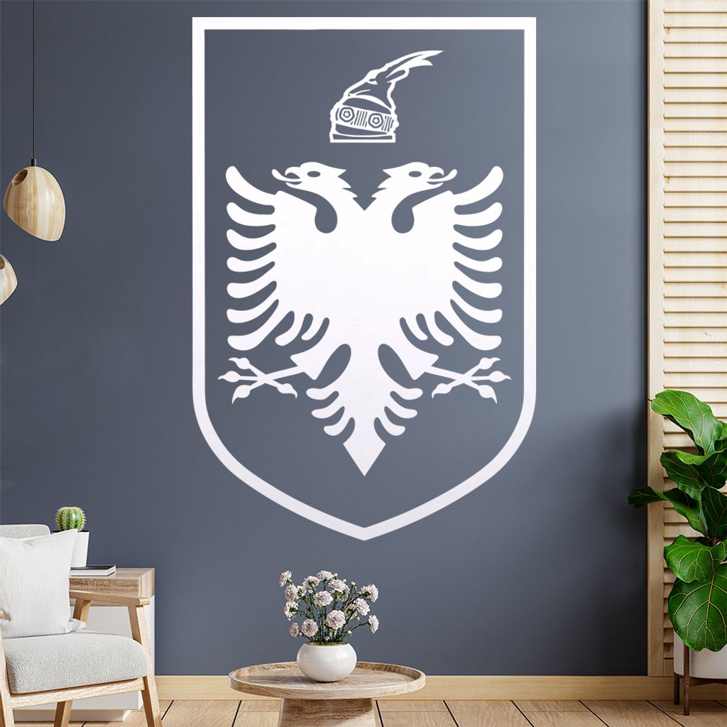 Albanien Wappen Wandtattoo Wandaufkleber Wall Sticker - Dekoration, Küche, Wohnzimmer, Schlafzimmer, Badezimmer