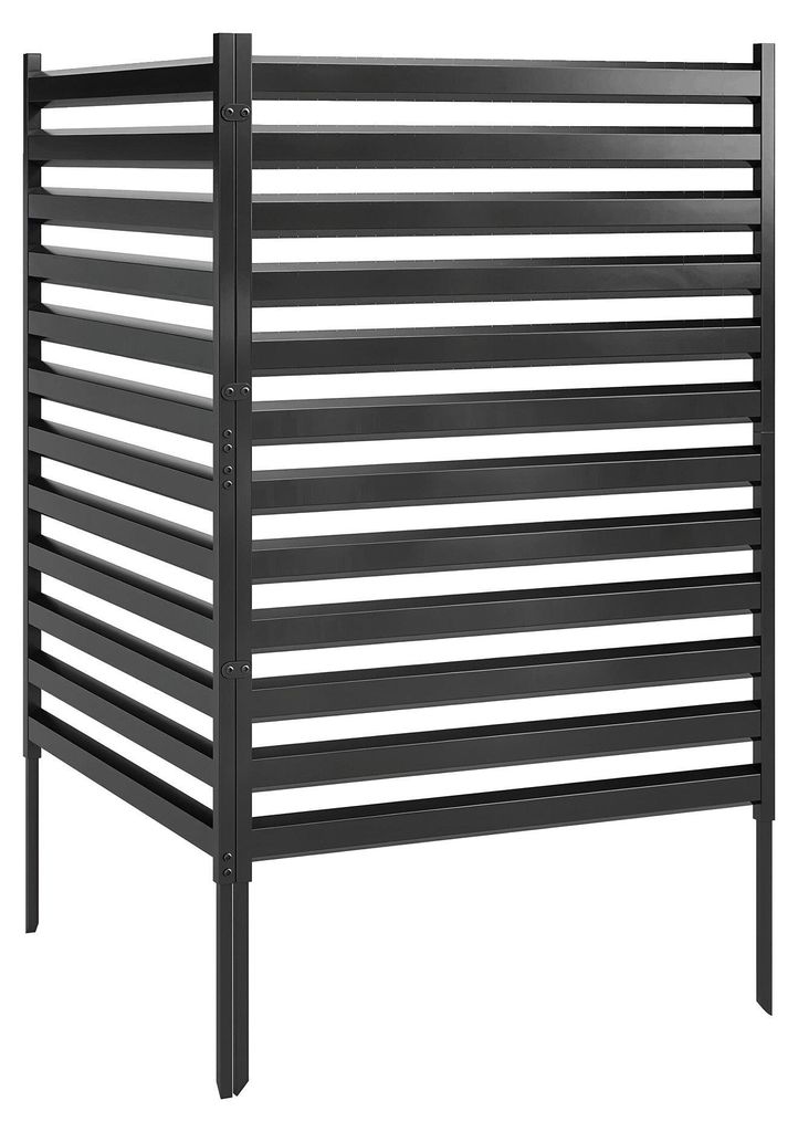 Metall-Gartenzaunpaneele, 91 x 152 cm, Schwarz, 2er-Pack