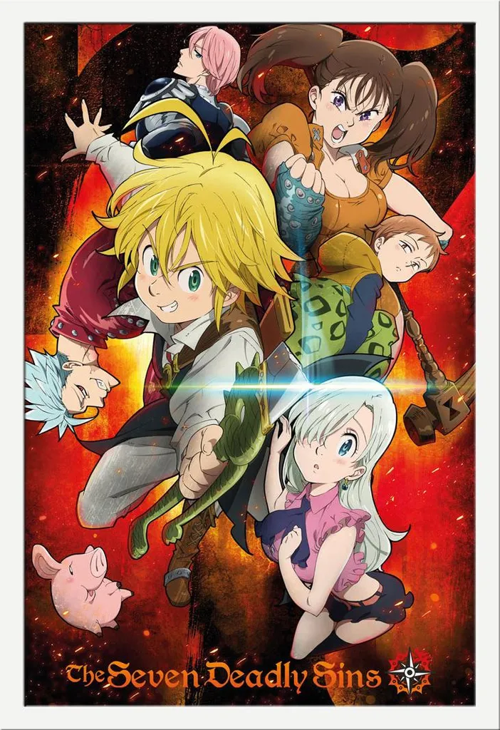 Quadro Seven Deadly Sins 61x91,5 cm Cornice Bianca Shinsuke MDF Design