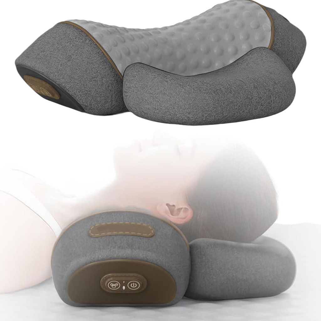 OKWISH Nackenmassagegeräte, 3-in-1 Nackenstützkissen, Elektrisches Massagekissen, Nacken-Massagekissen