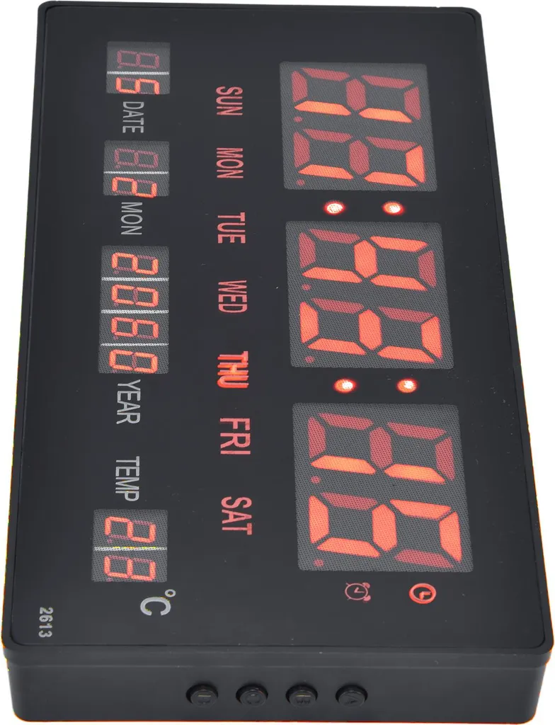 Horloge murale numérique pour seniors avec calendrier et grands chiffres
