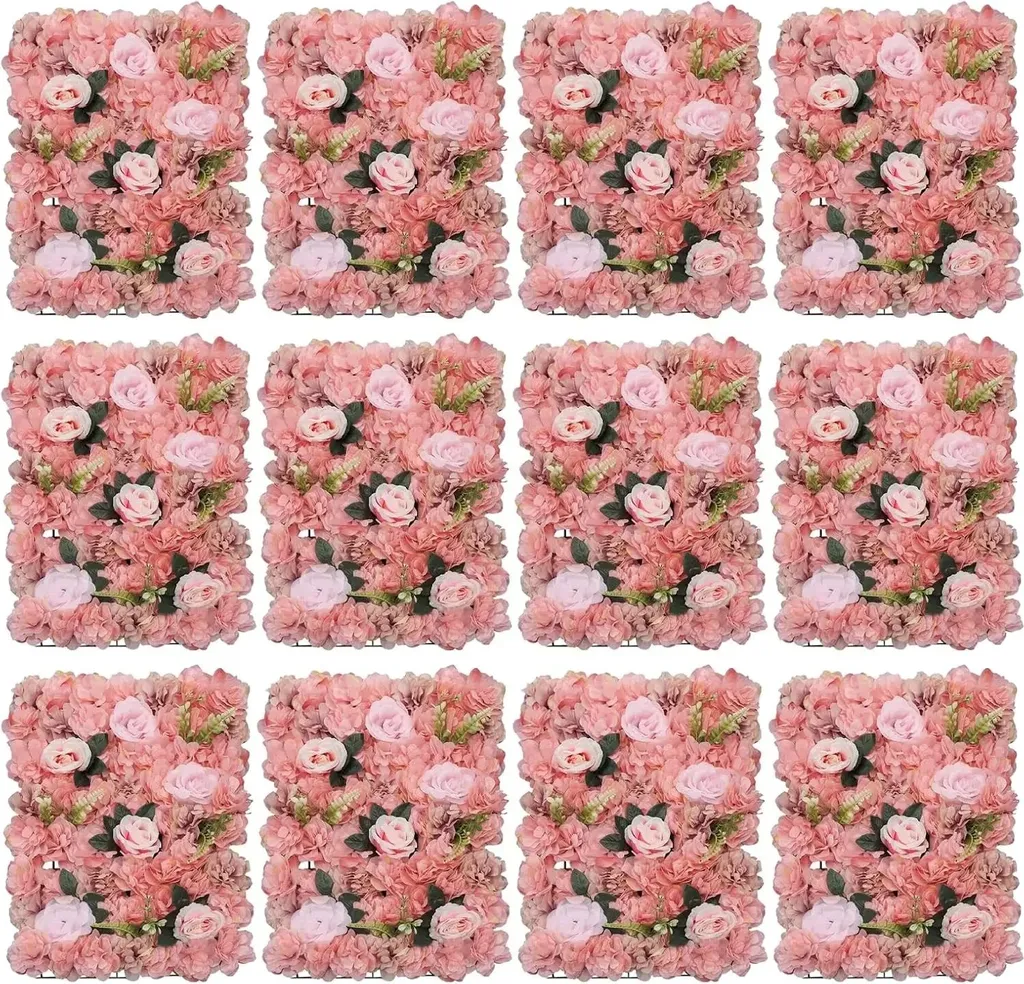 Panneau de fleurs artificielles rose : cachez vos murs défraîchis