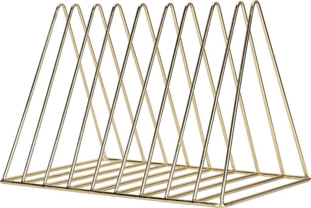 Iron Magazine Halter Triangular Book Letter Storage Storage Metal Desktop -Datei Sortierorganisator Gold Gold
