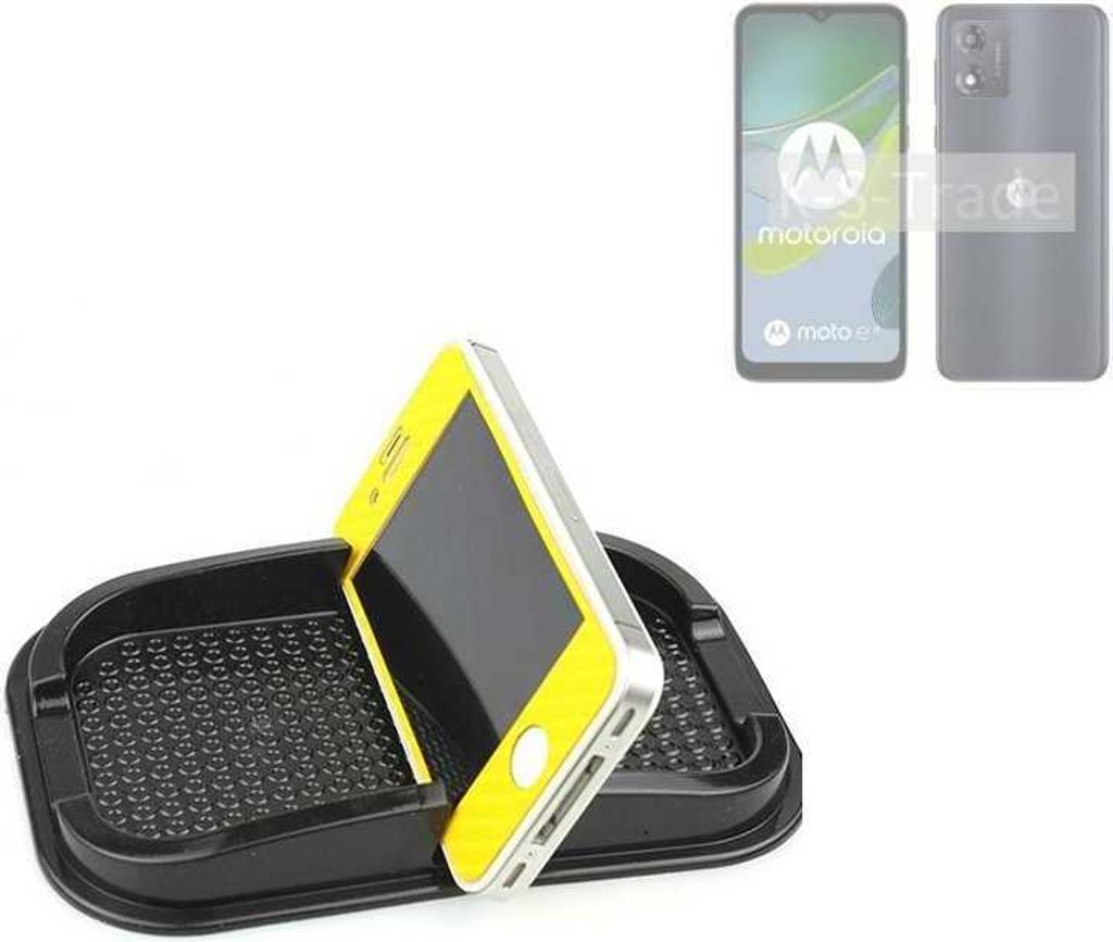 K-S-Trade Auto Anti Rutsch Matte Smartphone-Halter kompatibel mit Motorola Moto E13 Haft Pad Armaturenbrett Handy-Halterung Silikon