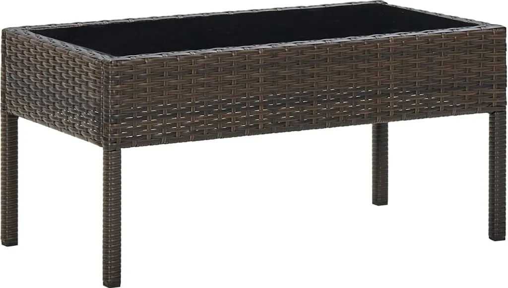 Crea il tuo Angolo Relax con il Tavolo Marrone in Poly Rattan 75x40