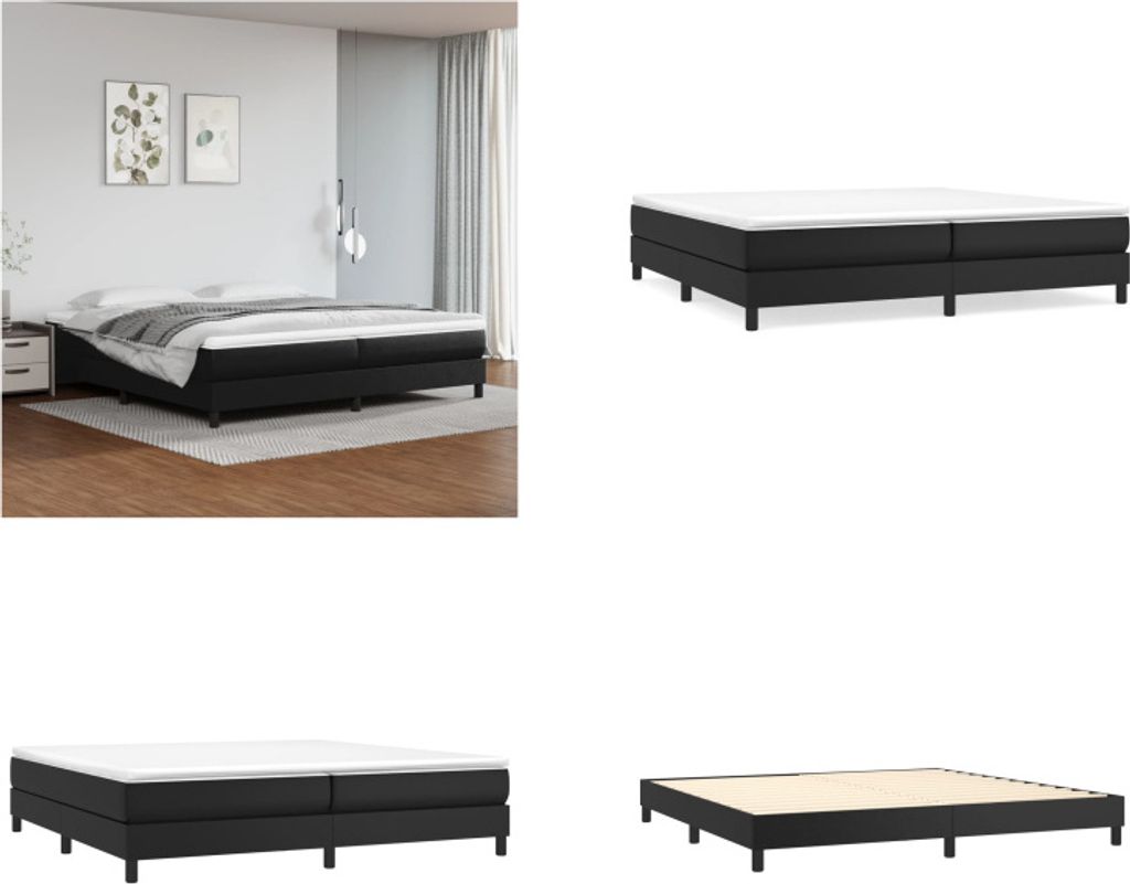 vidaXL Boxspringbett Schwarz 200x200 cm Kunstleder - Boxspringbett - Boxspringbetten - Bett - Schlafzimmermöbel