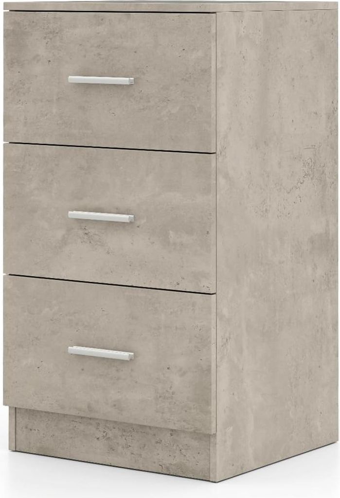 KOMFOTTEU Nachttisch mit 3 Schubladen, Nachtschrank Nachtkommode Holz, Beistelltisch Kommode Klein, Schubladenschrank für Schlafzimmer Büro 37x34...
