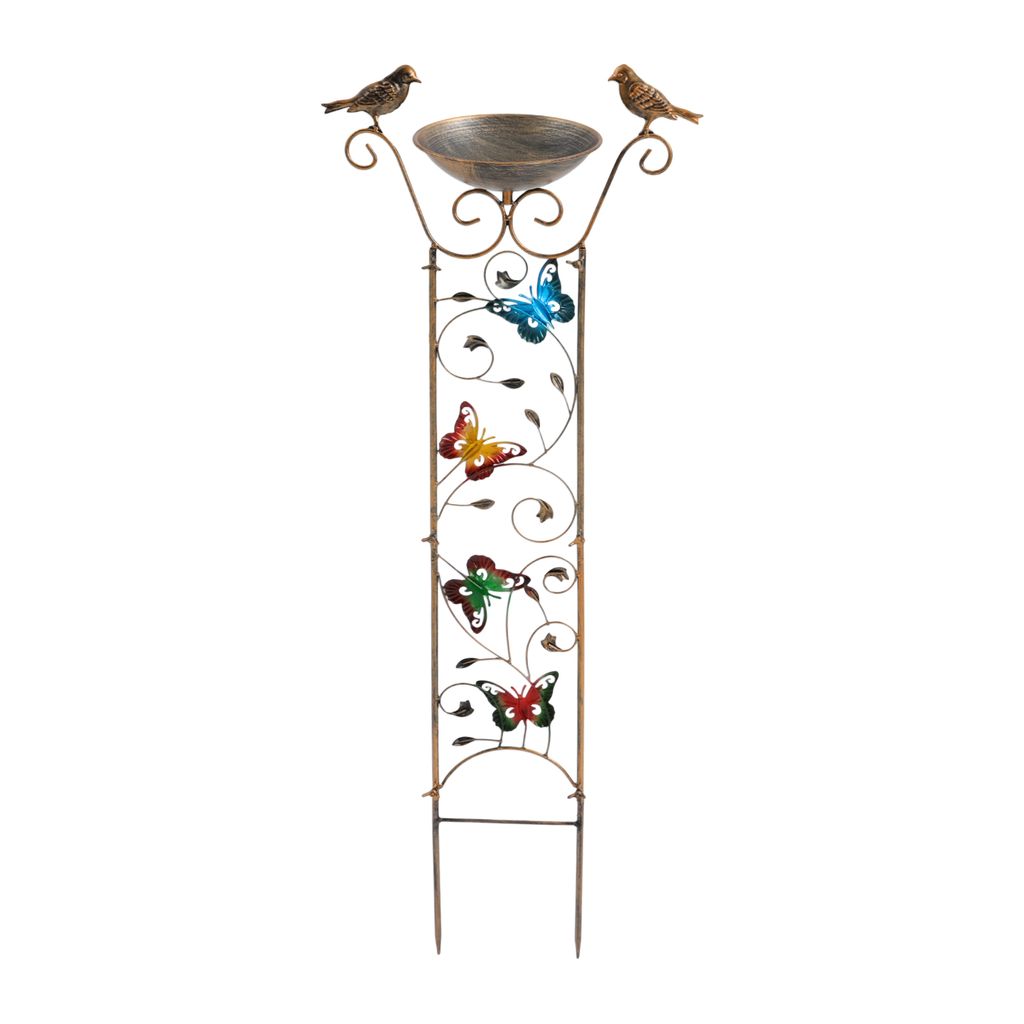 Retro Rankgitter Metall mit Vogel Bad Schmetterling-Design für Garten Klettern Blumen