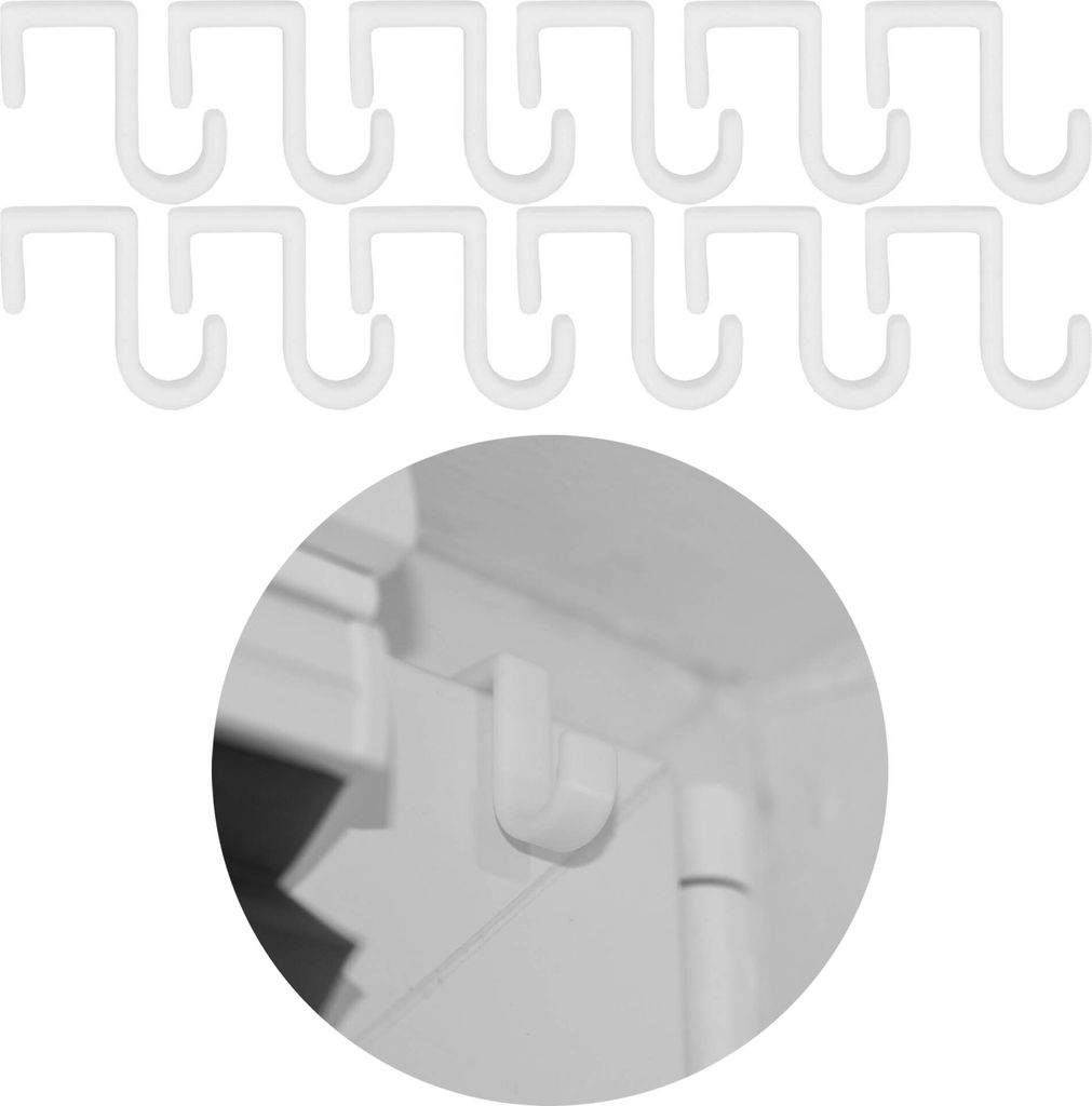 12x Fensterhaken Fensterklemme 14 mm Fensterklammer Fensterclip Fensterdeko Universal Weiß