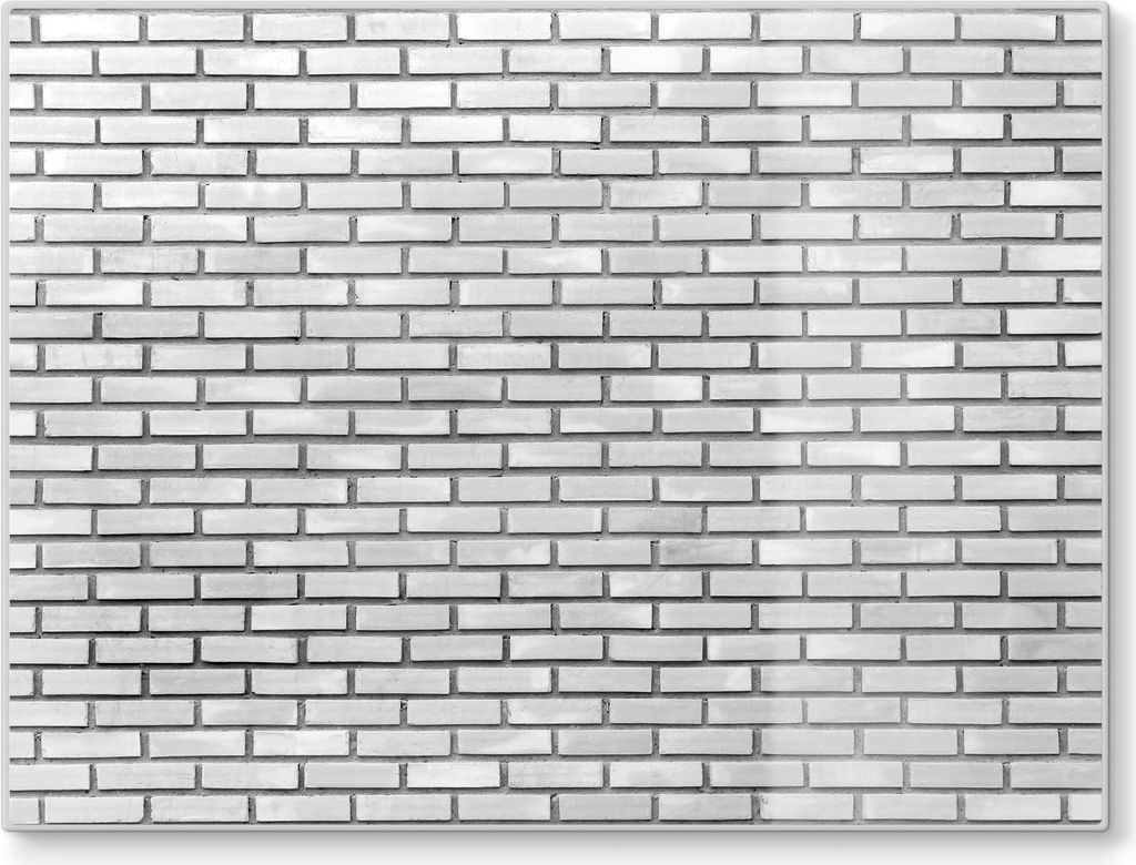 DEQORI Schneidebrett Glas 40x30 cm 'Weißes Ziegelwerk' Schneideplatte Servierplatte groß