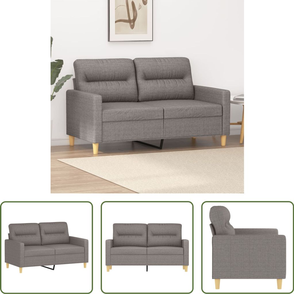 The Living Store 2-Sitzer-Sofa Taupe 120 cm Stoff