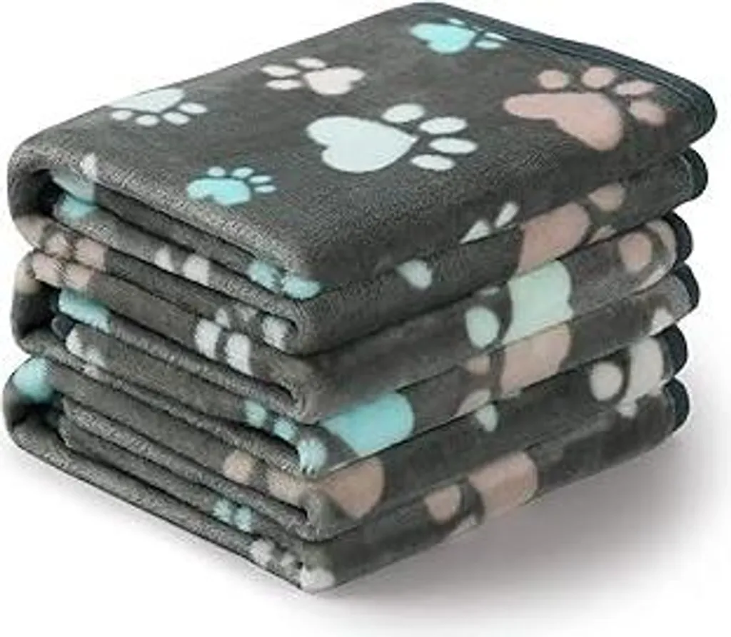 luciphia Coperta per cani Coperte per gatti Lavabile Morbida, 1 confezione 3 coperte Super morbide e soffici, coperta coccolosa in pile Coperte per animali domestici per cani e gatti, utilizzabile su divani, auto, letti, grigio zampa 40 * 60 cm