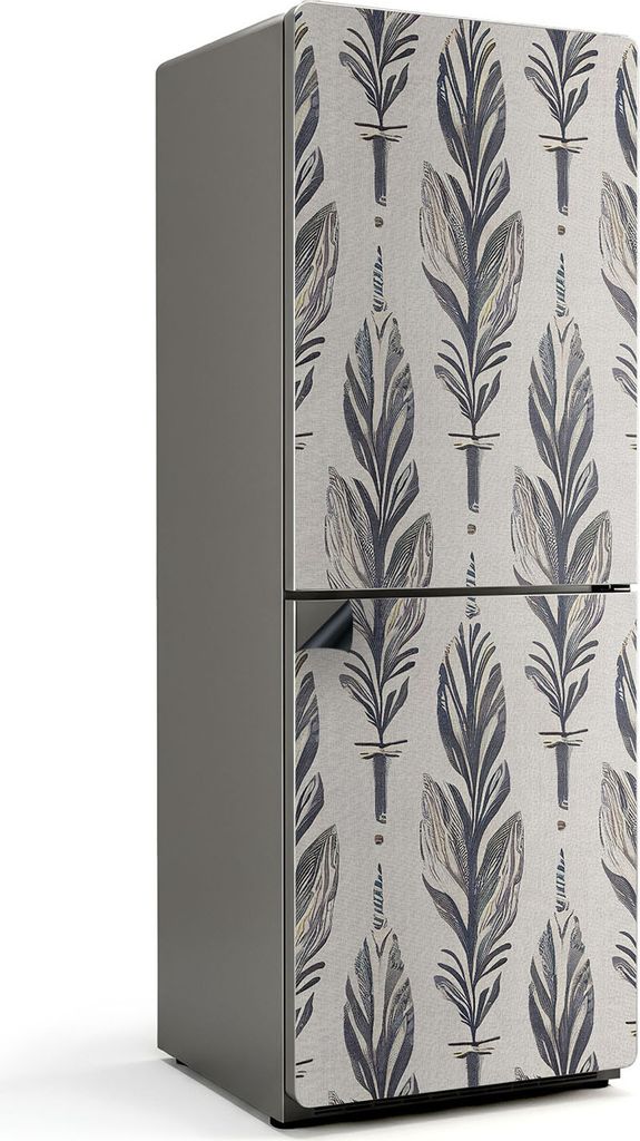 Vertikale Federillustration – Magnetische Kühlschrank Abdeckung – Dekorfolie magnetisch Küche – Kühlschrank Magnet Deko – selbstklebende...