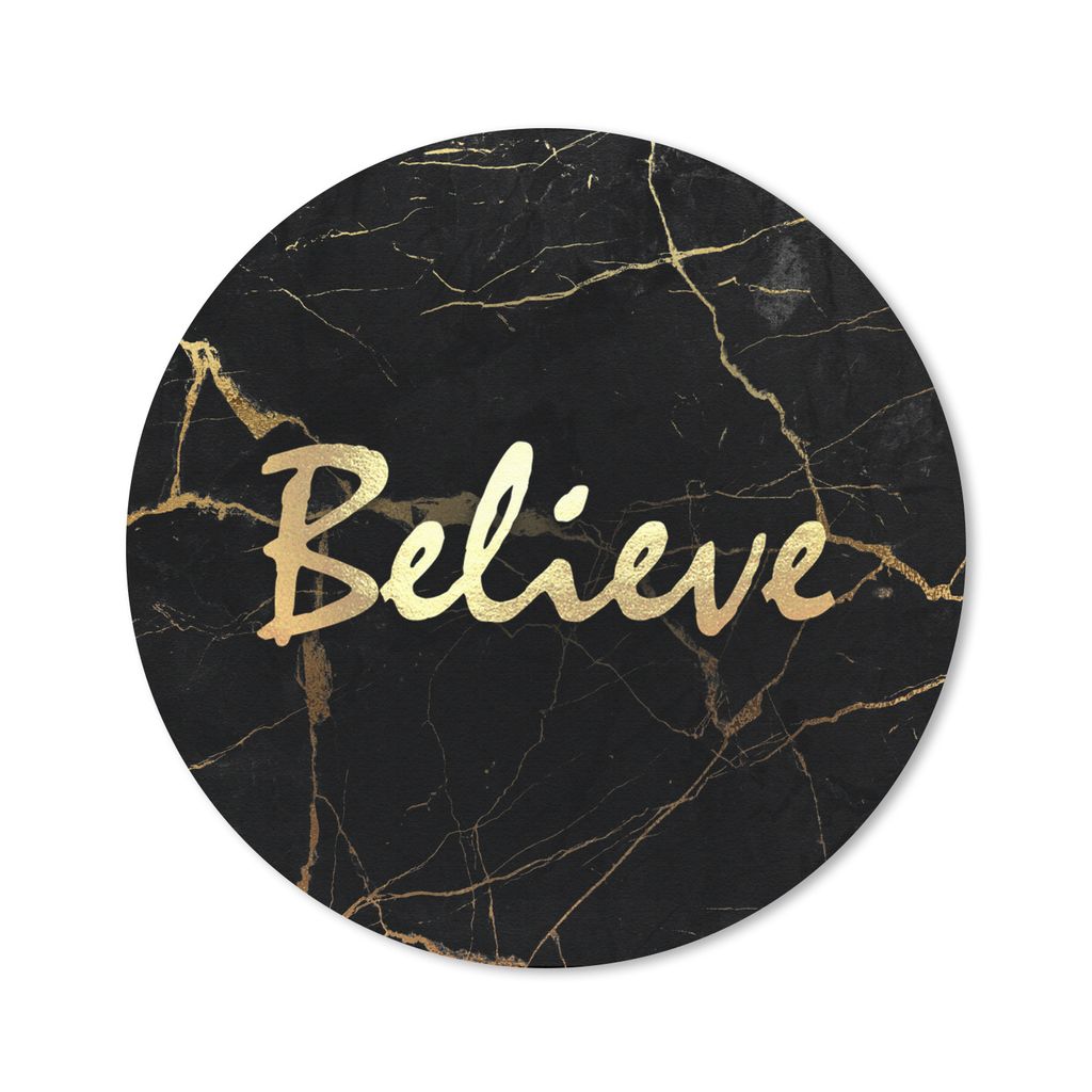 MuchoWow Mauspad Mousepad Zitat - Hoffnung - Gold - Marmor 30x30 cm - Mousepads - Maus Mat - Pad - Mausunterlage - Tischunterlage - Schreibtischm...