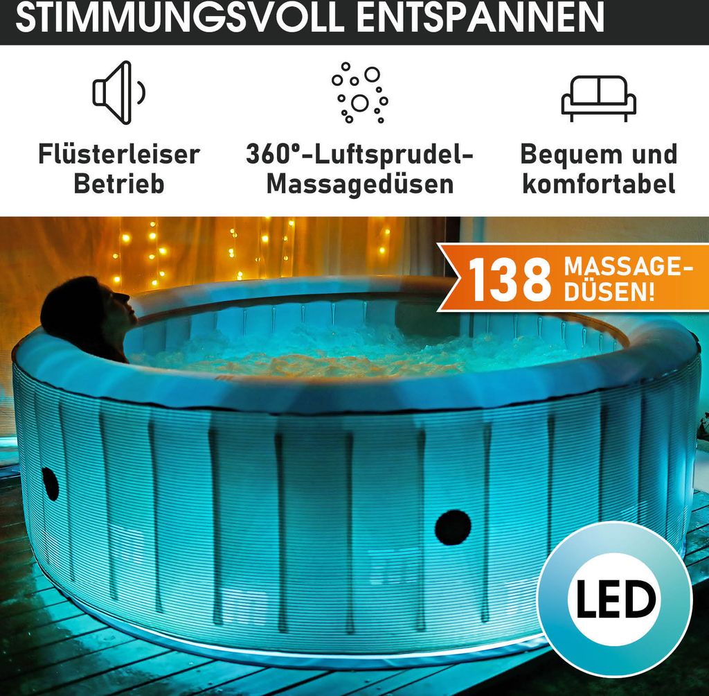 BRAST Whirlpool aufblasbar MSpa Starry mit LED-Beleuchtung Produktbild 3