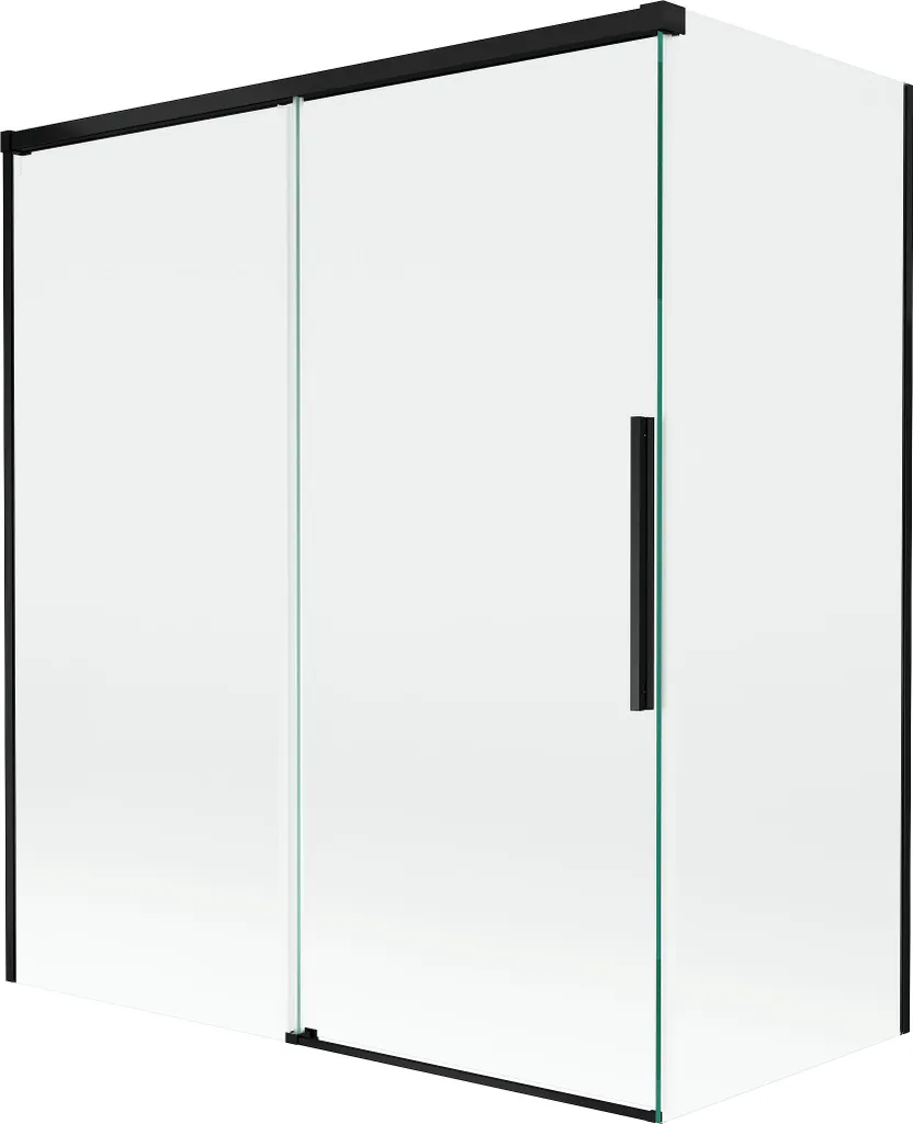 Écran de Baignoire d'Angle 2 Volets Coulissants 140x70 cm Noir et Verre