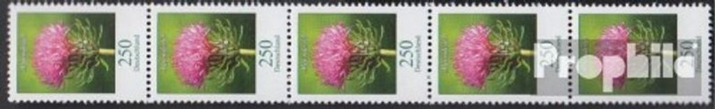 Briefmarken BRD (BR.Deutschland) 2016 Mi 3199R Fünferstreifen (kompl.Ausg.) postfrisch Blumen