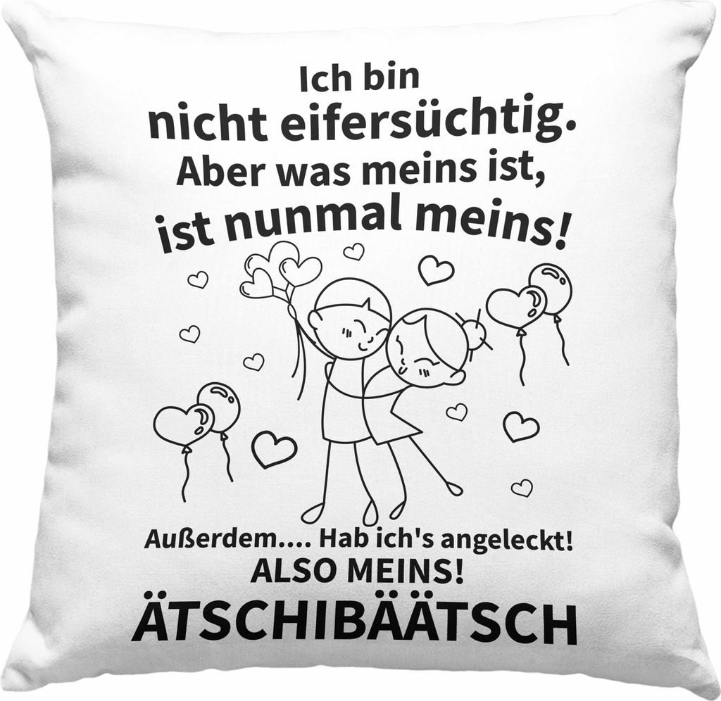 Trendation - Valentinstag Geschenk Freund Freundin Deko-Kissen mit Füllung 40x40 Spruch Lustig Ich hab's Angeleckt Geschenkidee Frau Mann Spruch (...
