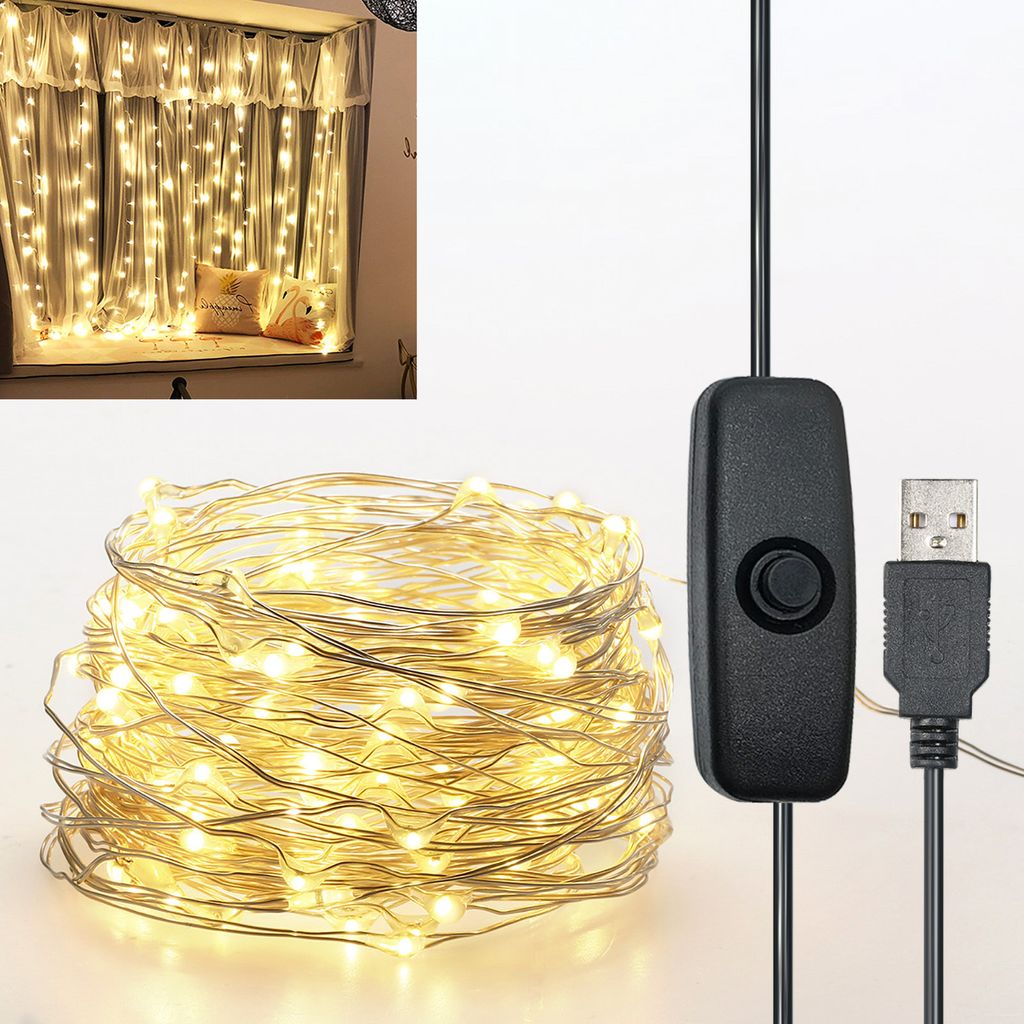Wróżki 12m 120 LED wróżki USB IP65 wodoodporne ciepłe białe Zdjęcie produktu 