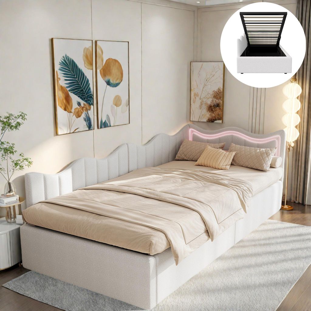 Lit coffre INONEFT, canapé-lit convertible de 90x200 cm Image du produit 