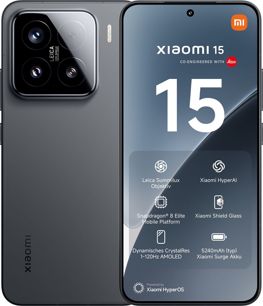 Xiaomi 15 12GB + 512GB smartphone nero Immagine del prodotto 