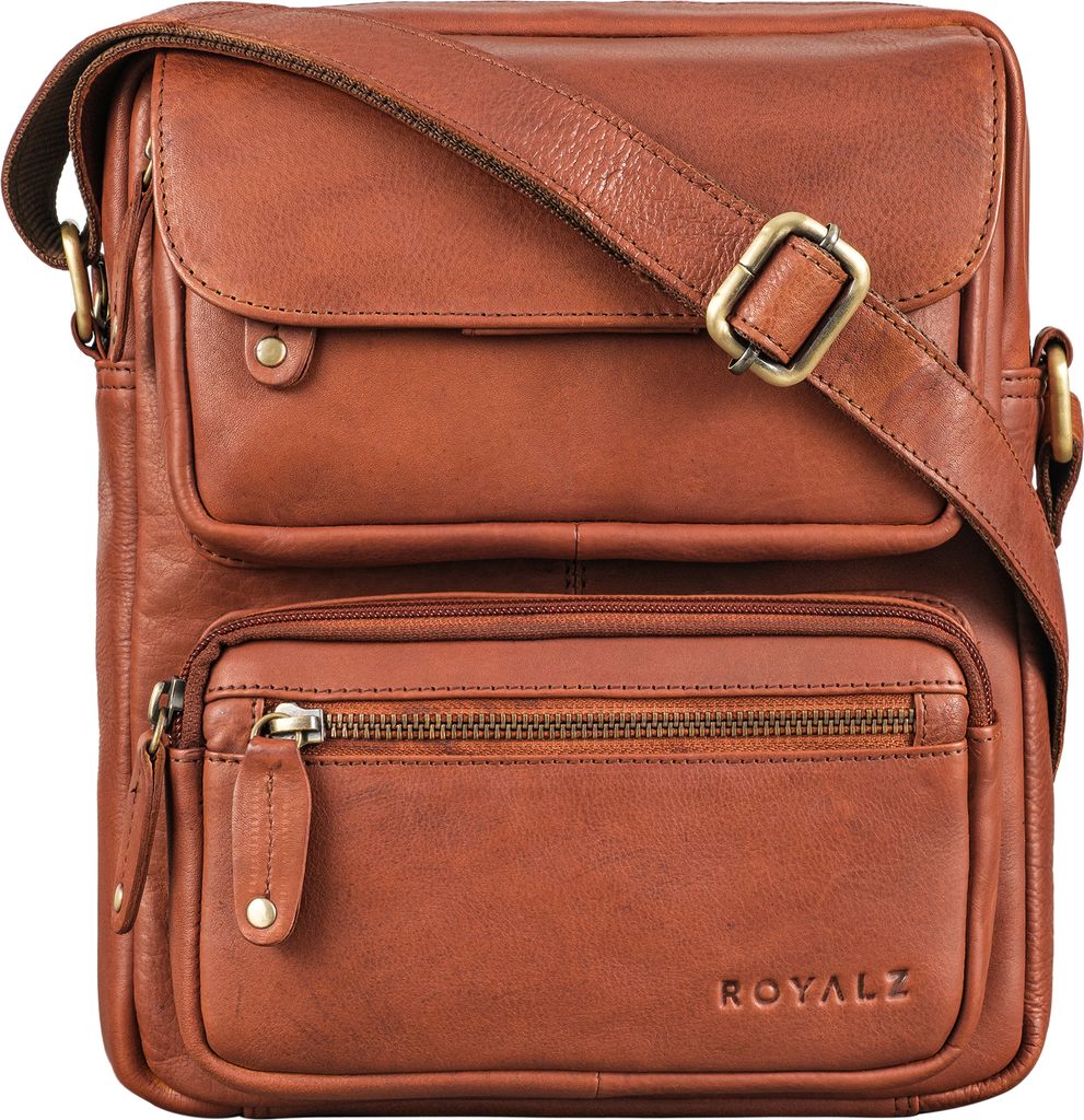 ROYALZ "Florida" Schultertasche Herren Klein Leder Vintage Look Kleine Umhängetasche Männer mini Messenger Bag Ledertasche