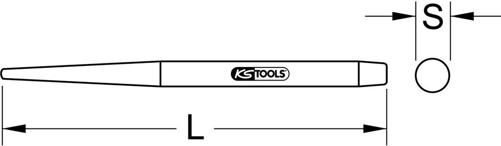 KS Tools Durchgangs-Paßdorn, 33mm, 129.2173