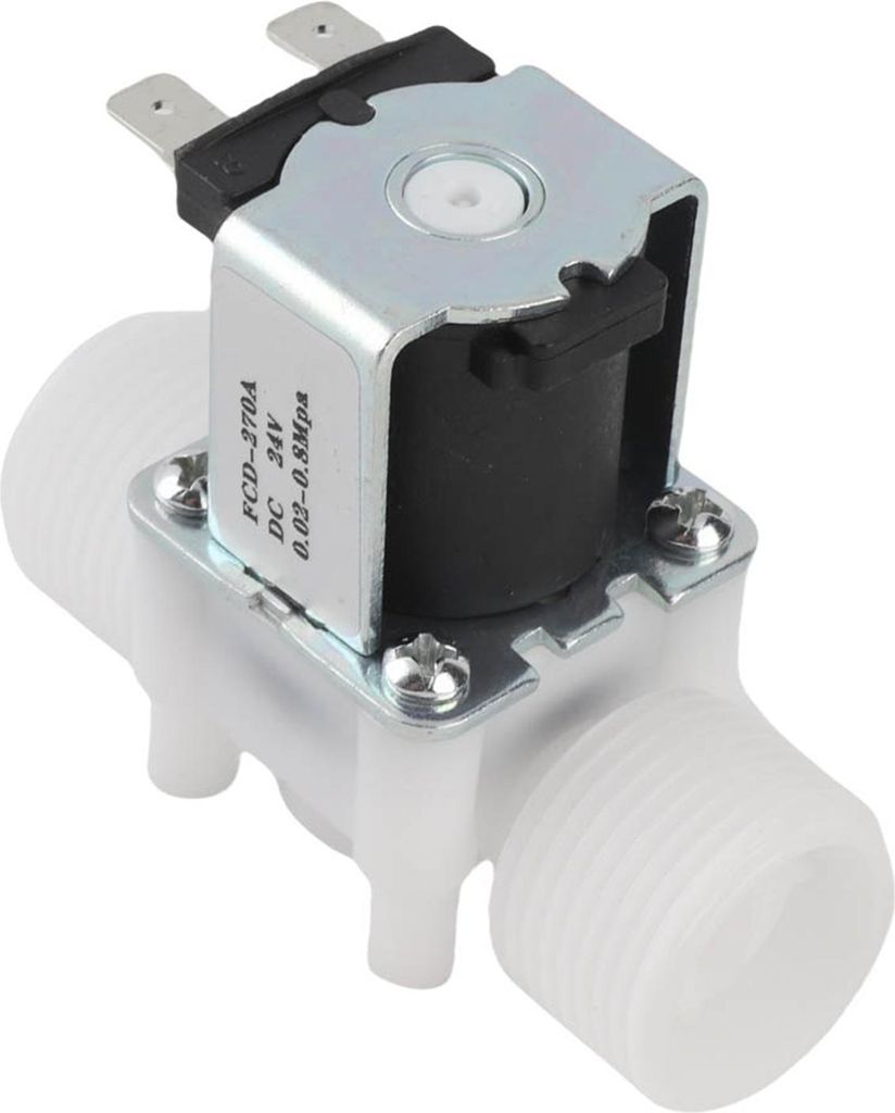 G3/4 NC Kunststoff-Elektromagnetventil, normalerweise geschlossen, Wassereinlassventil, DC 24 V