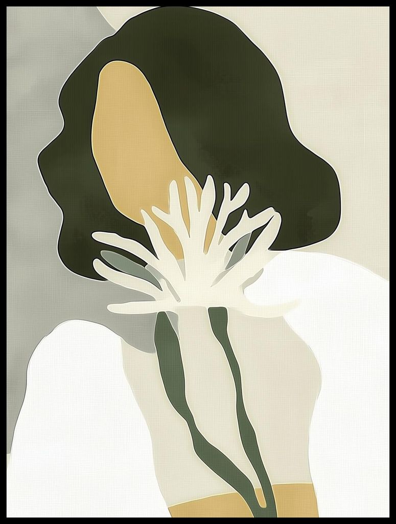 Plakat 60x80cm Frau Minimalistisch, Innenräume Skandinavischer Stil, Boho