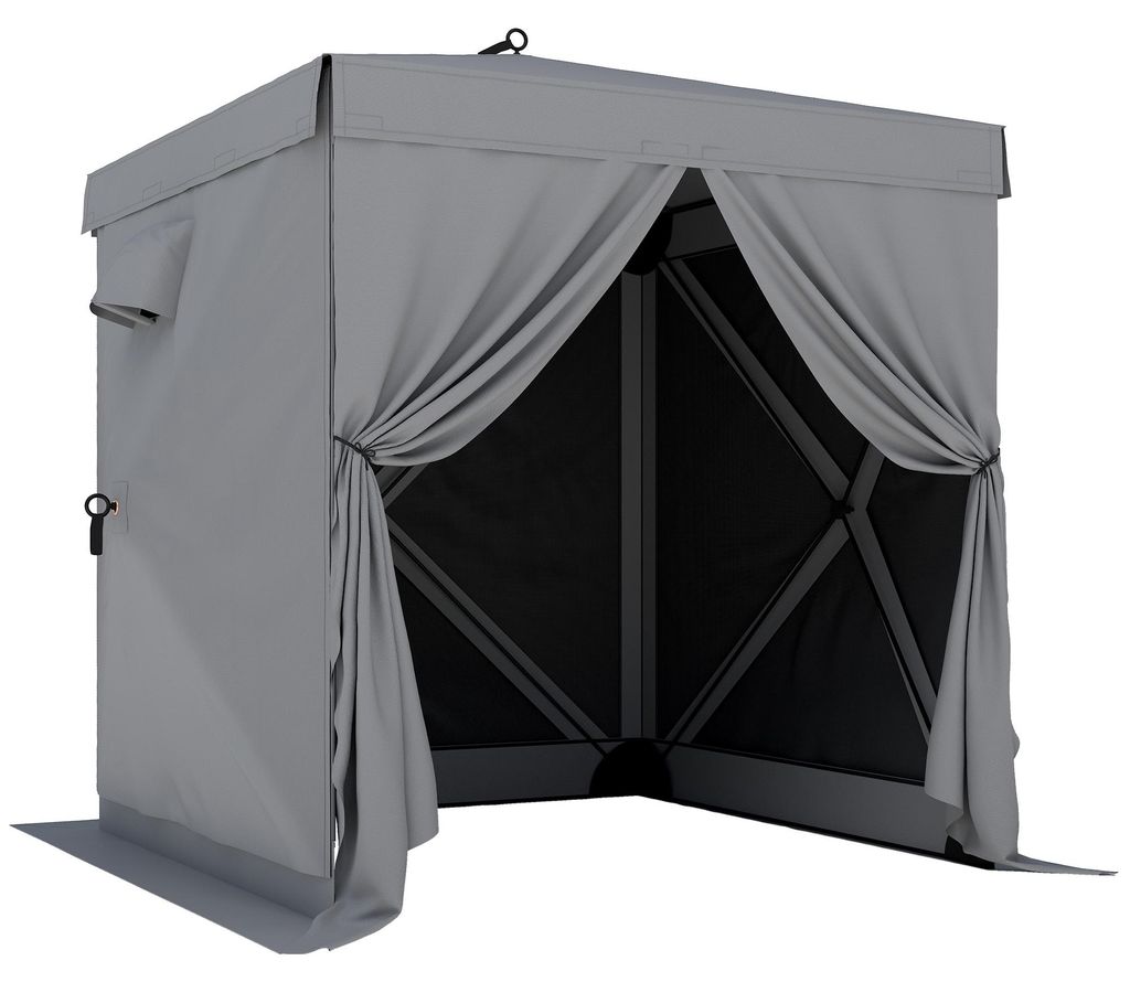 Pavillon 1,85x1,85m Wasserdicht Stabil Winterfest Pop-up Faltpavillon mit 4 Mesh-Seitenteilen Tasche, UV 30+