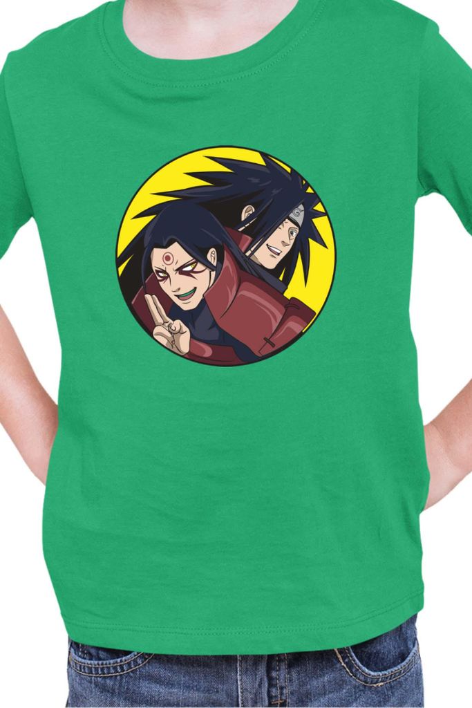 Kinder T-Shirt Naruto Madara Vs Hashirama, 7-8 Jahr - 128 / Grün
