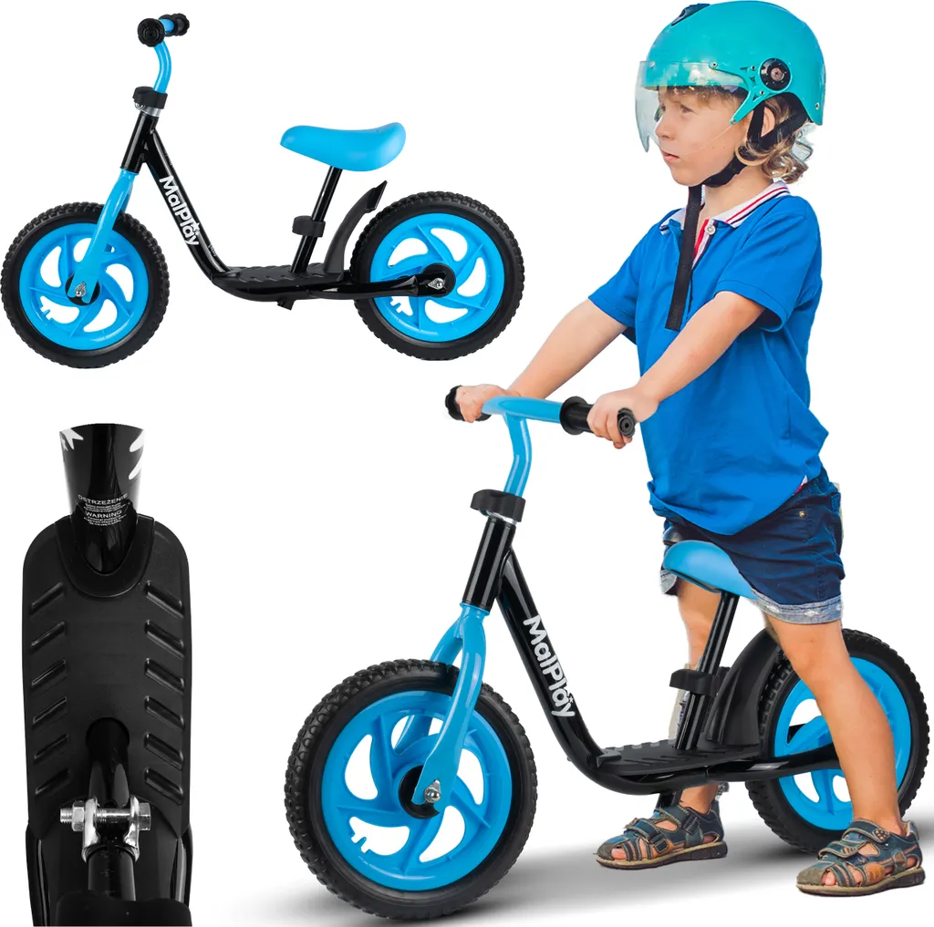 Vélo de course pour enfants Malplay 12 pouces EVA bleu et noir dès 2 ans