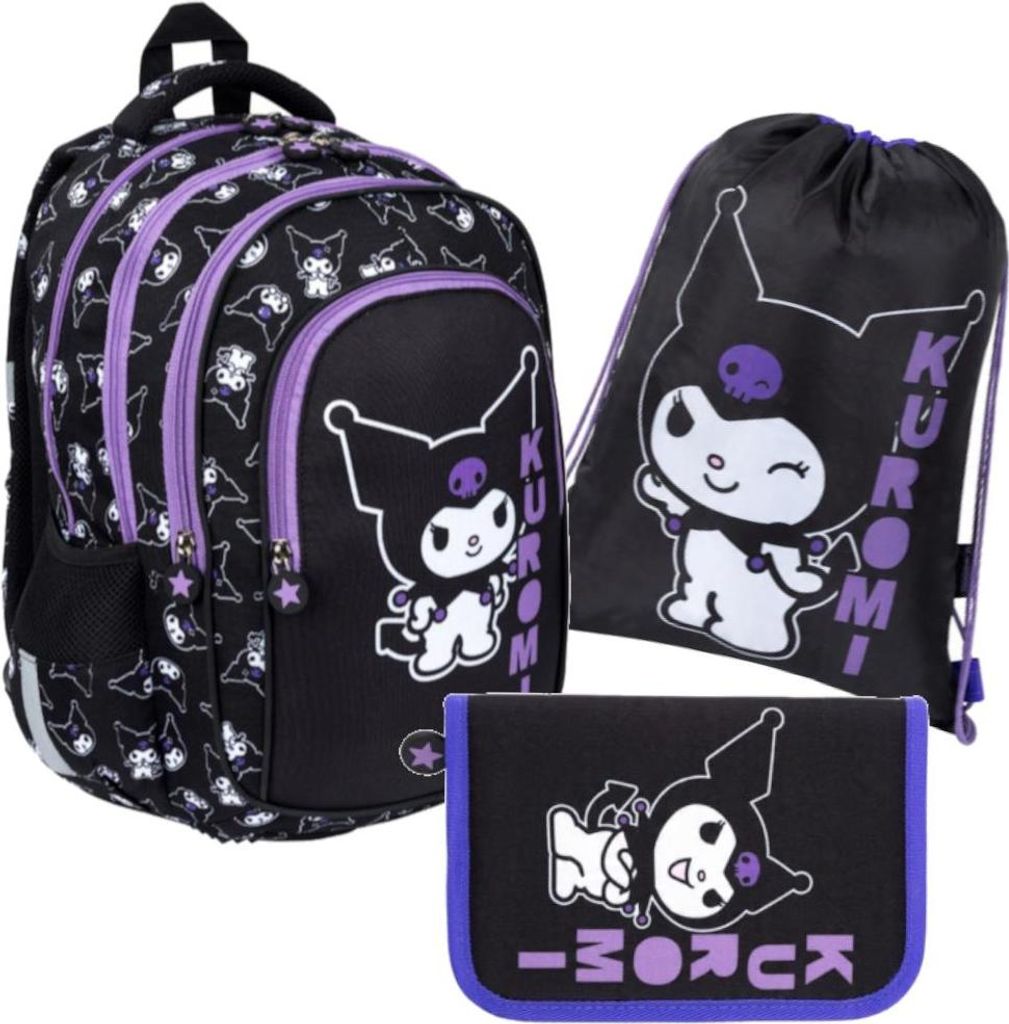 Kuromi Schwarzes St. Majewski 3-teiliges Schulset für Produktbild 