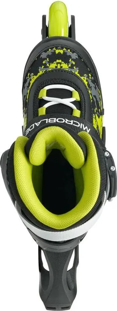 Rollerblade Microblade SL Roller Enfant Réglable Noir Citron Vert 33,5 - 6