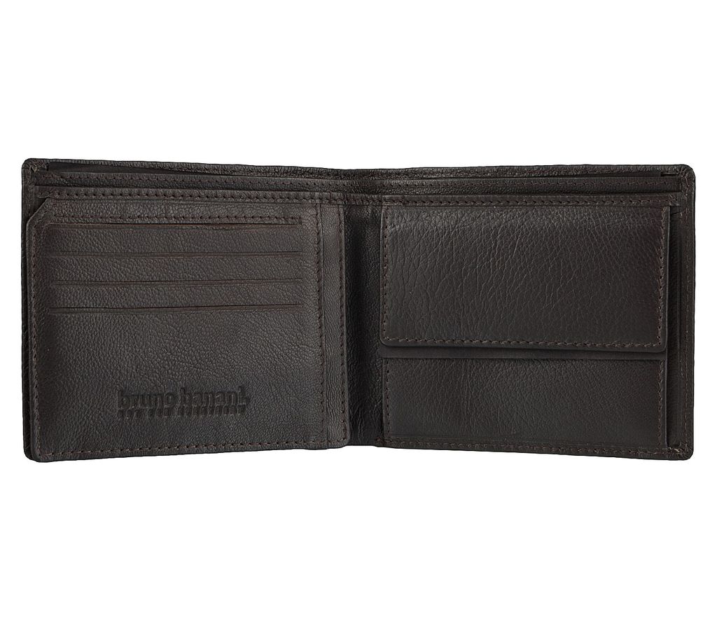 Mini Geldbörse mit Schlüsselring Nappa Leder schwarz uni