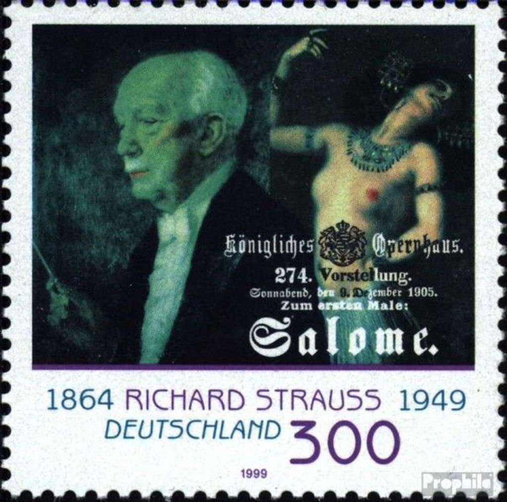 Briefmarken BRD (BR.Deutschland) 1999 Mi 2076 (kompl.Ausg.) postfrisch R. Strauss