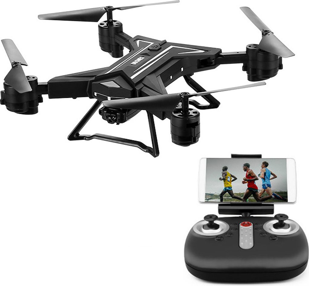 Faltbare Kamera Drone - 0.3MP Kamera, 680mAh Batterie, Fernbedienung, WLAN, 3D Flip, Headless Flight Mode, 3 Geschwindigkeiten, App