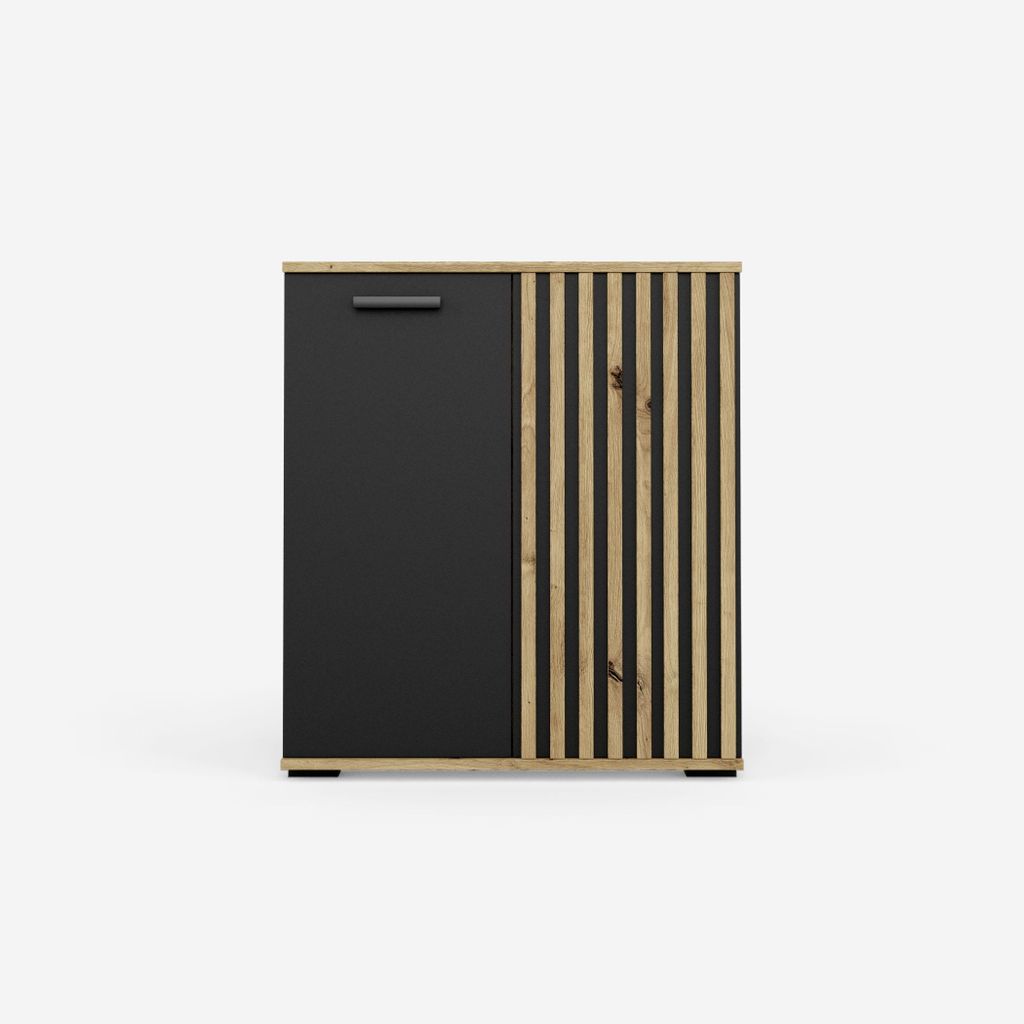 Vikk - Kommode Sideboard, Mehrzweckschrank Komodenschrank, Wohnzimmer Schlafzimmer Möbel, Schlafzimmerschrank mit 3D Lamellen - Kommode Flur Neide...