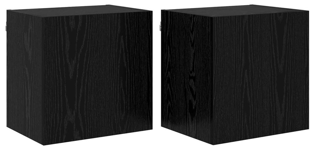 TV-Wandregale 2 pcs Schwarz Eichen-Optik 40,5x30x40cm